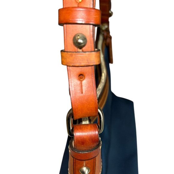 Dooney & Bourke Navy and Tan Hobo Bag - Picture 5 of 10